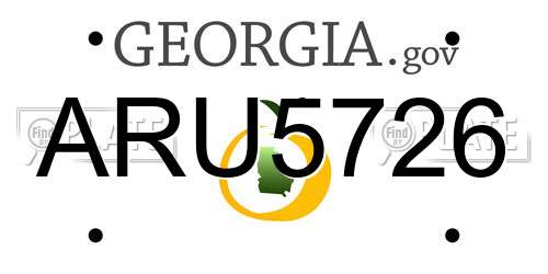 ARU5726 Georgia License Plate