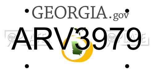 ARV3979 Georgia License Plate