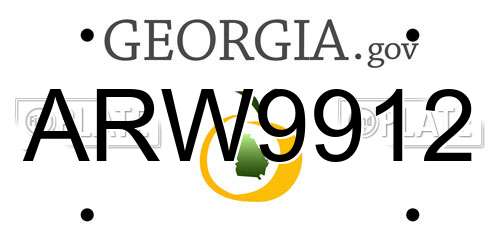 ARW9912 Georgia License Plate