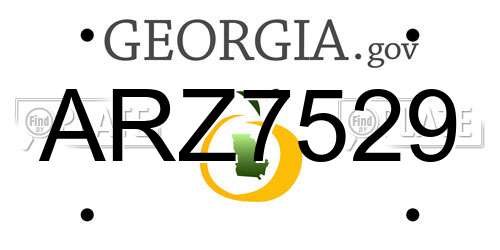 ARZ7529 Georgia License Plate