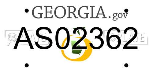 AS02362 Georgia License Plate