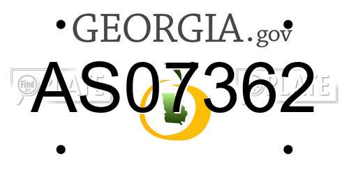 AS07362 Georgia License Plate