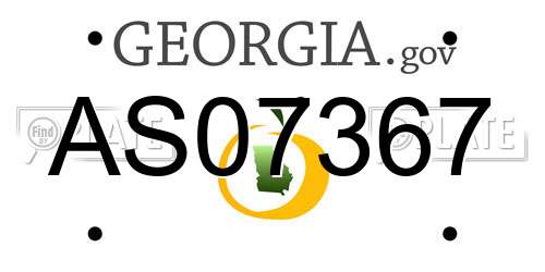 AS07367 Georgia License Plate