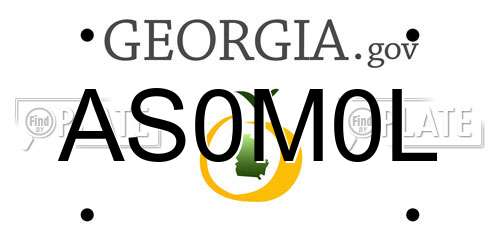 AS0M0L Georgia License Plate