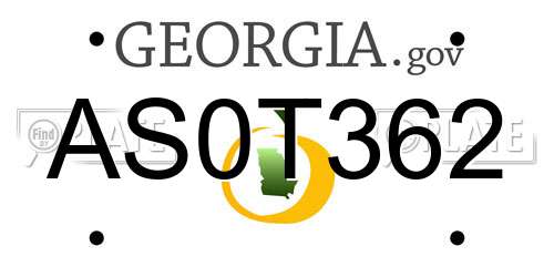 AS0T362 Georgia License Plate