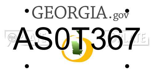 AS0T367 Georgia License Plate
