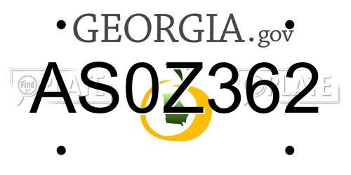 AS0Z362 Georgia License Plate