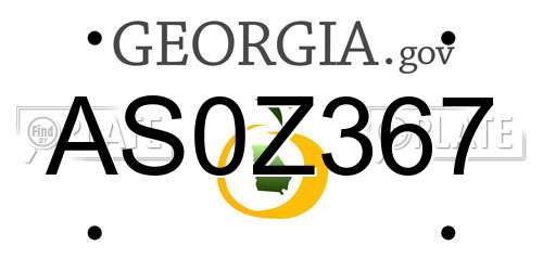 AS0Z367 Georgia License Plate