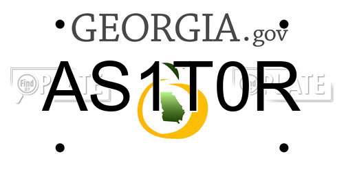 AS1T0R Georgia License Plate