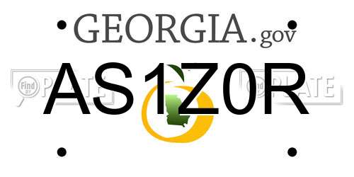 AS1Z0R Georgia License Plate
