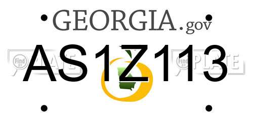 AS1Z113 Georgia License Plate