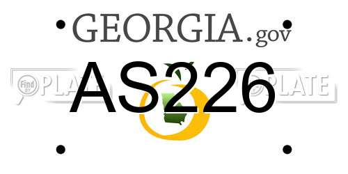 AS226 Georgia License Plate