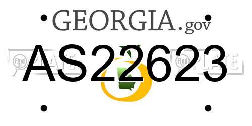 AS22623 Georgia License Plate