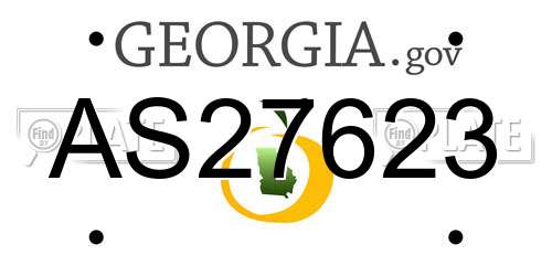 AS27623 Georgia License Plate
