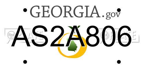 AS2A806 Georgia License Plate