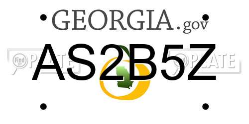 AS2B5Z Georgia License Plate