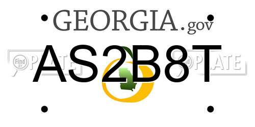 AS2B8T Georgia License Plate
