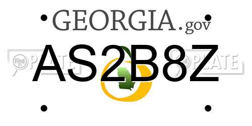 AS2B8Z Georgia License Plate