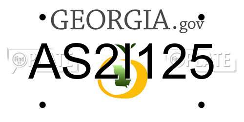 AS2I125 Georgia License Plate