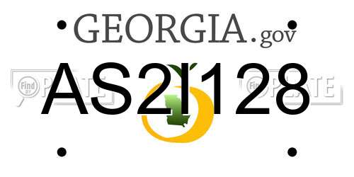 AS2I128 Georgia License Plate