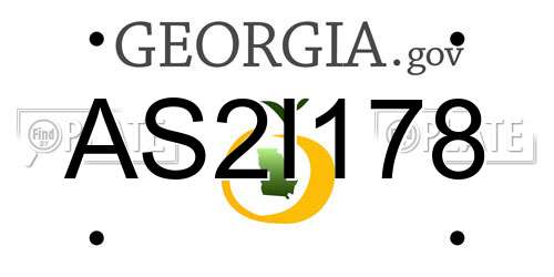 AS2I178 Georgia License Plate