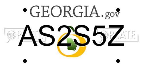 AS2S5Z Georgia License Plate