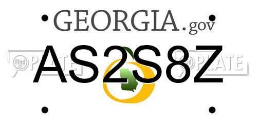 AS2S8Z Georgia License Plate