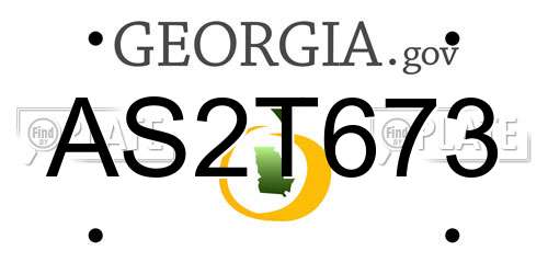 AS2T673 Georgia License Plate