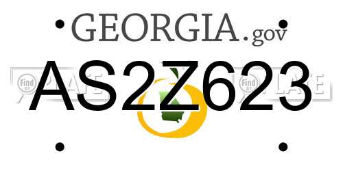 AS2Z623 Georgia License Plate