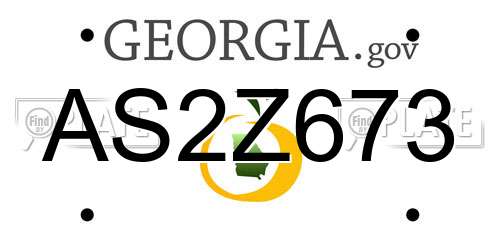 AS2Z673 Georgia License Plate