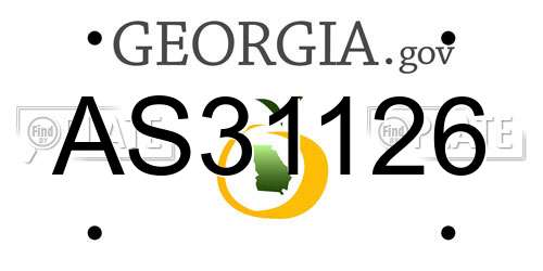 AS31126 Georgia License Plate