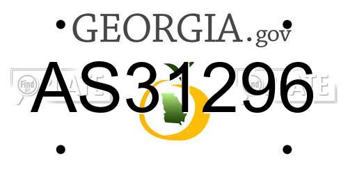 AS31296 Georgia License Plate