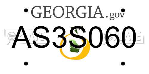 AS3S060 Georgia License Plate