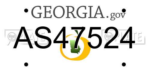 AS47524 Georgia License Plate