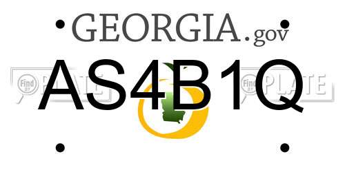 AS4B1Q Georgia License Plate