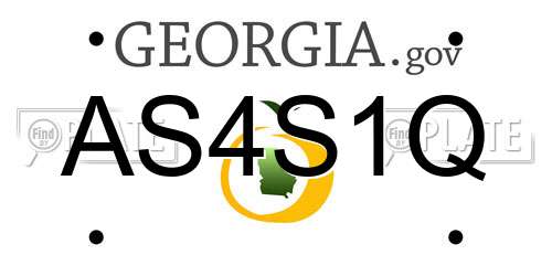 AS4S1Q Georgia License Plate
