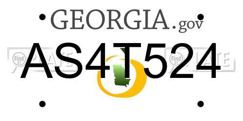 AS4T524 Georgia License Plate