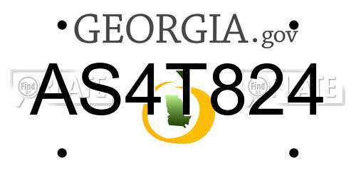 AS4T824 Georgia License Plate