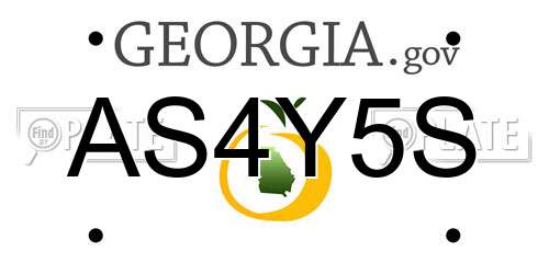AS4Y5S Georgia License Plate