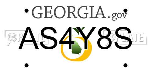 AS4Y8S Georgia License Plate