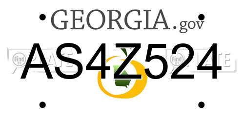 AS4Z524 Georgia License Plate