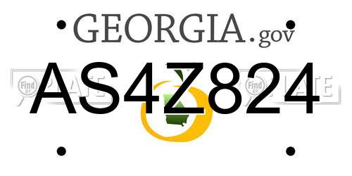 AS4Z824 Georgia License Plate