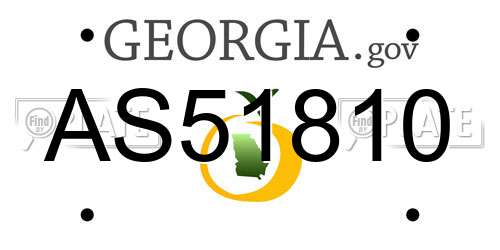 AS51810 Georgia License Plate