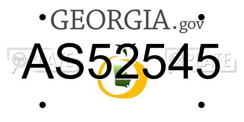 AS52545 Georgia License Plate