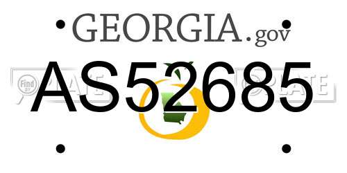 AS52685 Georgia License Plate