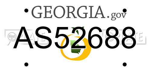 AS52688 Georgia License Plate