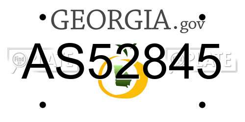 AS52845 Georgia License Plate