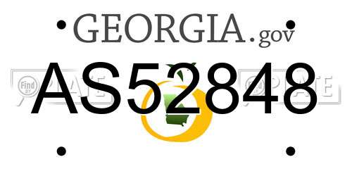 AS52848 Georgia License Plate