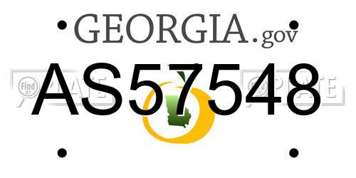 AS57548 Georgia License Plate