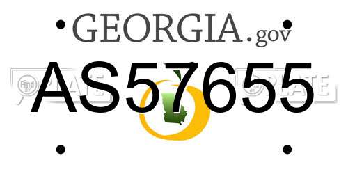 AS57655 Georgia License Plate